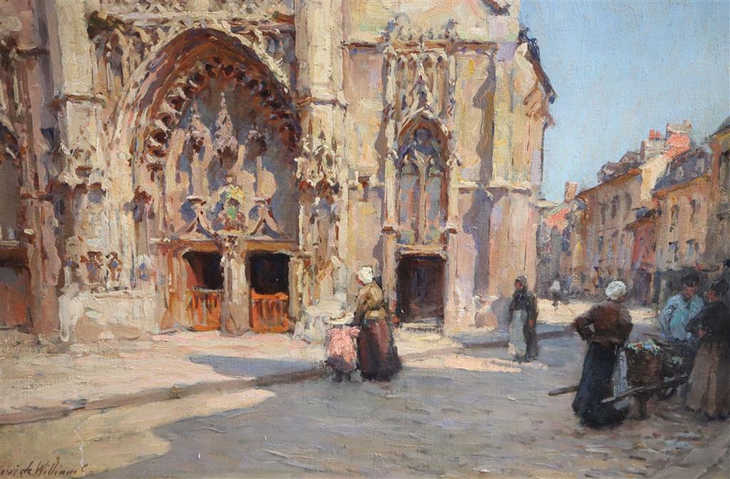 Terrick Williams (1860-1935) The Church Door, Honfleur 11.5 x 17.5in.